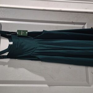 HALARA Forest Green Waffle Knit Overall Jumper Wide Leg Jumpsuit Women’s S